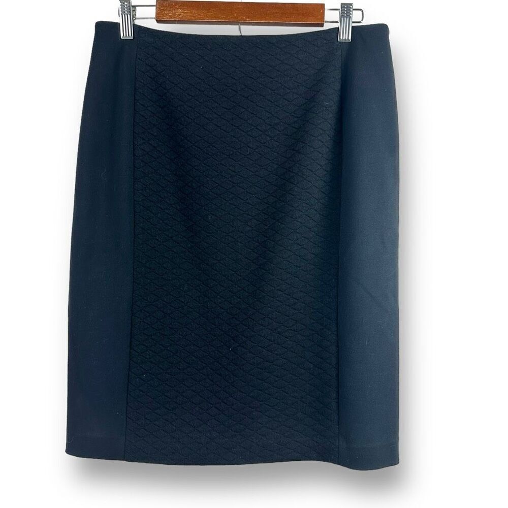 Halogen Women's 12 Quilted Front Pencil Skirt‎ Black Office Professional Career